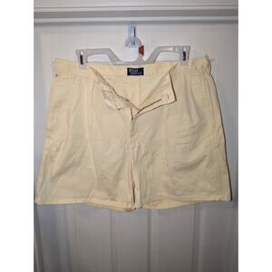 Polo Ralph Lauren Shorts Men 38 Yellow Chino USA Made Casual Preppy Dad Cotton